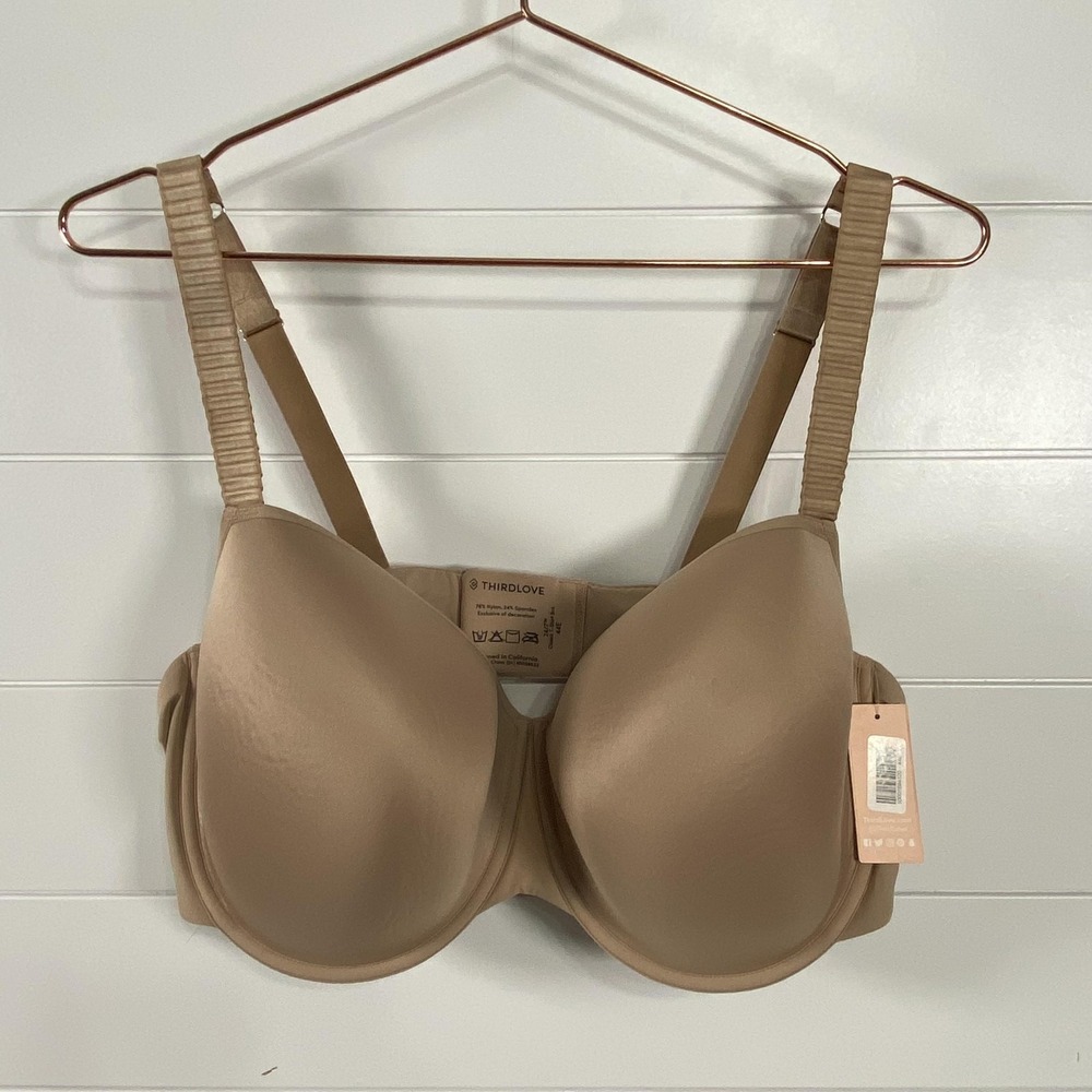 ThirdLove Bra Womens 44E Beige Classic T-Shirt Underwire 24/7 Full Coverage New